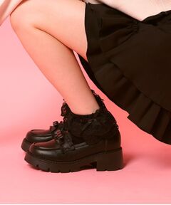 ESPERANZA / エスペランサ パンプス | フリル付きリボンローファー