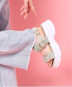 ESPERANZA / エスペランサ サンダル | サテンギャザーベルトサンダル