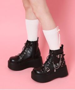 ESPERANZA / エスペランサ ブーツ（ショート丈） | 厚底レースアップ地雷系闇病みかわブーツ