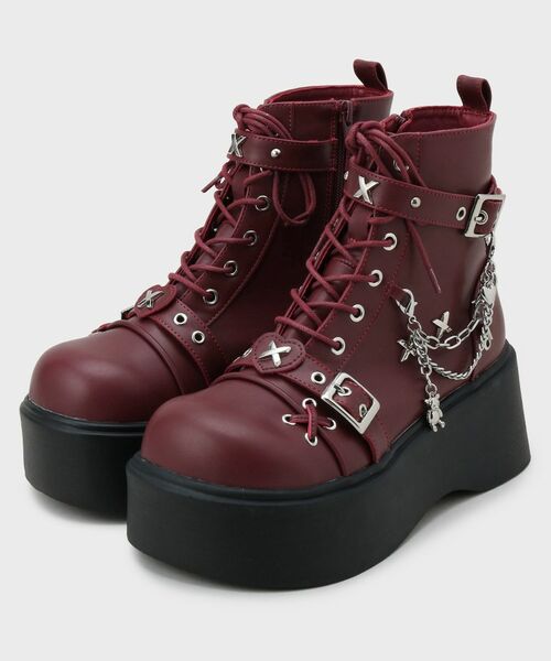 ESPERANZA / エスペランサ ブーツ（ショート丈） | 厚底レースアップ地雷系闇病みかわブーツ | 詳細12