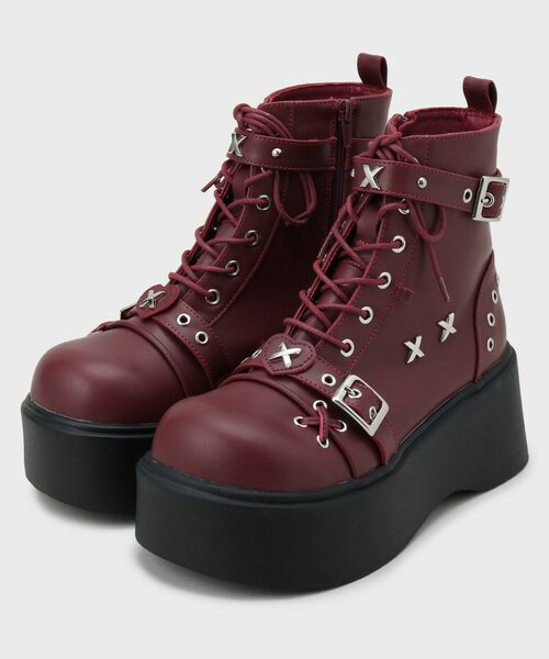 ESPERANZA / エスペランサ ブーツ（ショート丈） | 厚底レースアップ地雷系闇病みかわブーツ | 詳細13