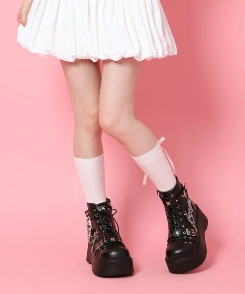 ESPERANZA / エスペランサ ブーツ（ショート丈） | 厚底レースアップ地雷系闇病みかわブーツ | 詳細2