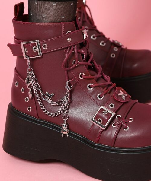 ESPERANZA / エスペランサ ブーツ（ショート丈） | 厚底レースアップ地雷系闇病みかわブーツ | 詳細4