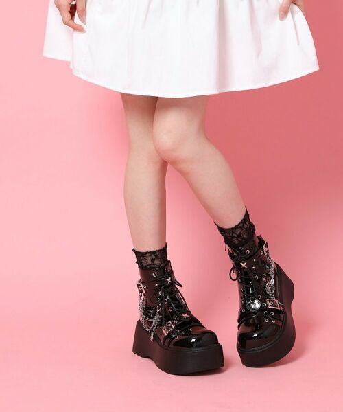 ESPERANZA / エスペランサ ブーツ（ショート丈） | 厚底レースアップ地雷系闇病みかわブーツ | 詳細8