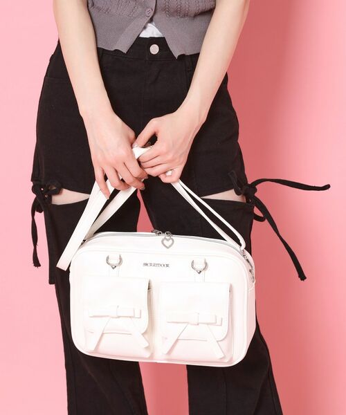 ESPERANZA / エスペランサ トートバッグ | アウトポケットリボン3WAYバッグ（アイボリー(004)）