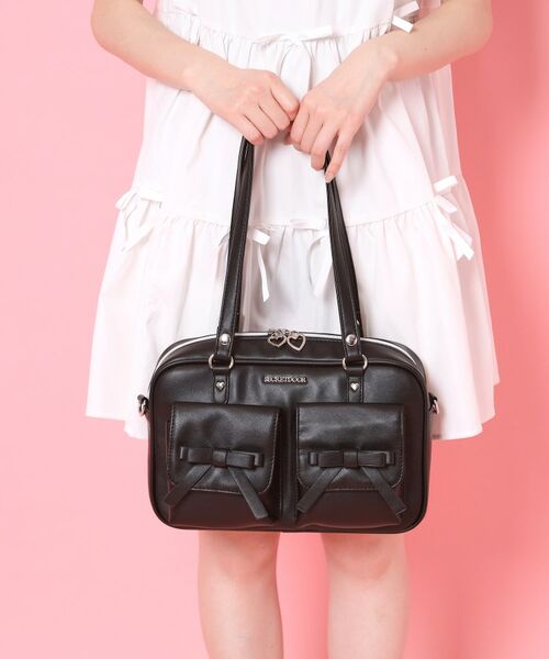 ESPERANZA / エスペランサ トートバッグ | アウトポケットリボン3WAYバッグ（ブラック(019)）