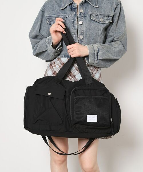 ESPERANZA / エスペランサ ボストンバッグ | 【キャリーオンベルト付き】ポケッタブルボストンバッグ（ブラック(019)）