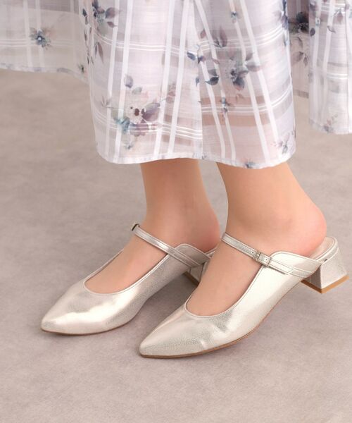 ESPERANZA / エスペランサ パンプス | 甲ストラップミュールパンプス(ゴールド(907))