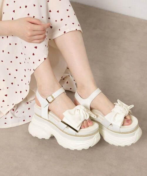 ESPERANZA / エスペランサ サンダル | 【SPORTS SANDAL COLLECTION】グリッターラインリボンスポサン（ホワイト(301)）