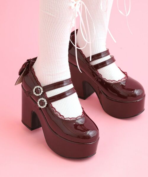 ESPERANZA / エスペランサ パンプス | 厚底バックリボンパンプス(レッド(263))