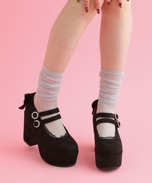 ESPERANZA / エスペランサ パンプス | 厚底バックリボンパンプス(ブラック(319))