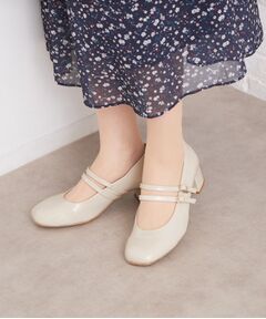 ESPERANZA / エスペランサ パンプス | Wストラップスクエアエナメルパンプス