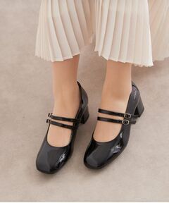 ESPERANZA / エスペランサ パンプス | Wストラップスクエアエナメルパンプス