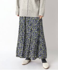 ◆【洗える/上品な深みのある色合い★】大人のフラワー柄スカート