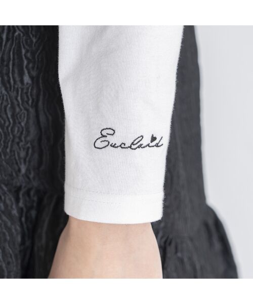 EUCLAID / エウクレイド カットソー | 【her EUCLAID】ロゴ刺繍フレアロンＴ | 詳細4