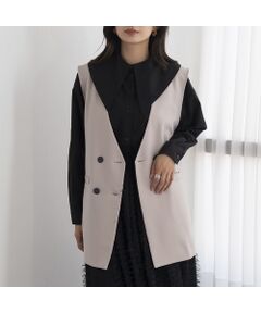 EUCLAID / エウクレイド ベスト | ダブルボタンノーカラージレ