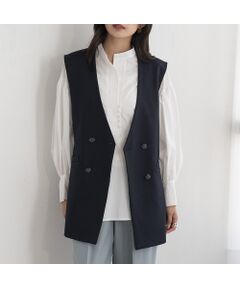 EUCLAID / エウクレイド ベスト | ダブルボタンノーカラージレ
