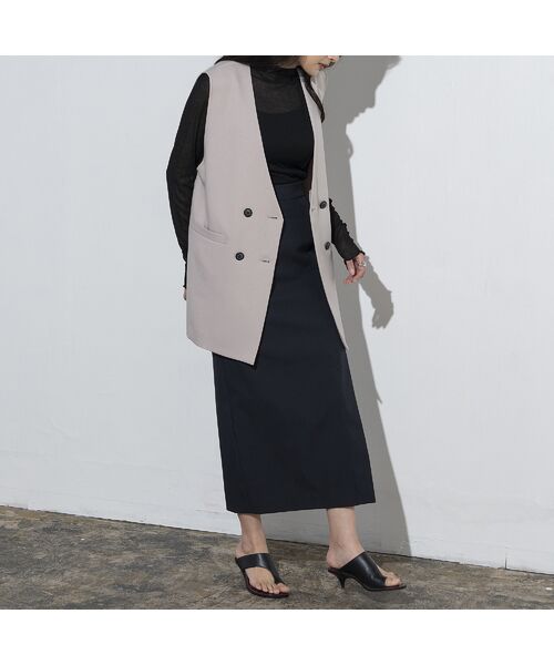 EUCLAID / エウクレイド ベスト | ダブルボタンノーカラージレ | 詳細11