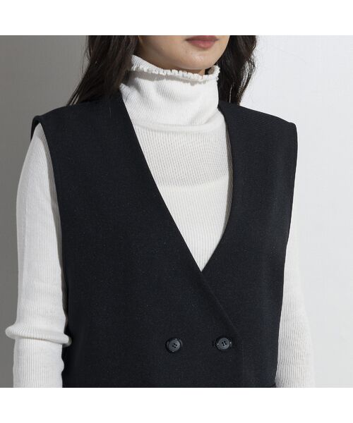 EUCLAID / エウクレイド ベスト | ダブルボタンノーカラージレ | 詳細15