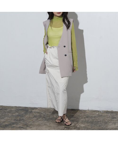 EUCLAID / エウクレイド ベスト | ダブルボタンノーカラージレ | 詳細5