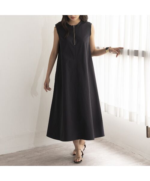 EUCLAID / エウクレイド ミニ丈・ひざ丈ワンピース | ハーフジップ撥水ワンピース | 詳細1