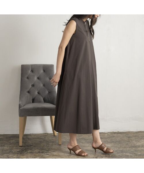 EUCLAID / エウクレイド ミニ丈・ひざ丈ワンピース | ハーフジップ撥水ワンピース | 詳細10