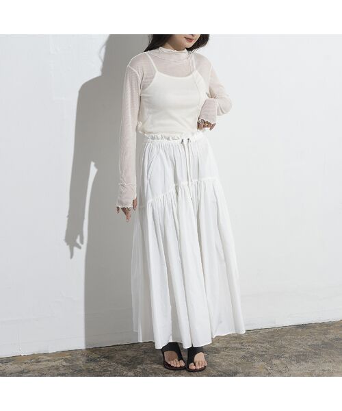 EUCLAID / エウクレイド ミニ・ひざ丈スカート | 撥水タフタギャザースカート | 詳細14