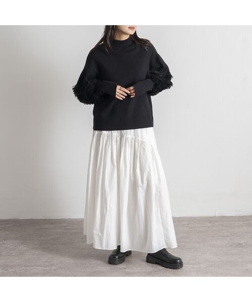 EUCLAID / エウクレイド ミニ・ひざ丈スカート | 撥水タフタギャザースカート | 詳細17