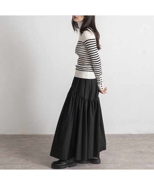 EUCLAID / エウクレイド ミニ・ひざ丈スカート | 撥水タフタギャザースカート | 詳細7