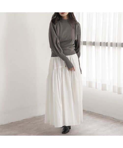 EUCLAID / エウクレイド ミニ・ひざ丈スカート | 【追加生産】【VERY掲載】撥水タフタボリュームスカート | 詳細1