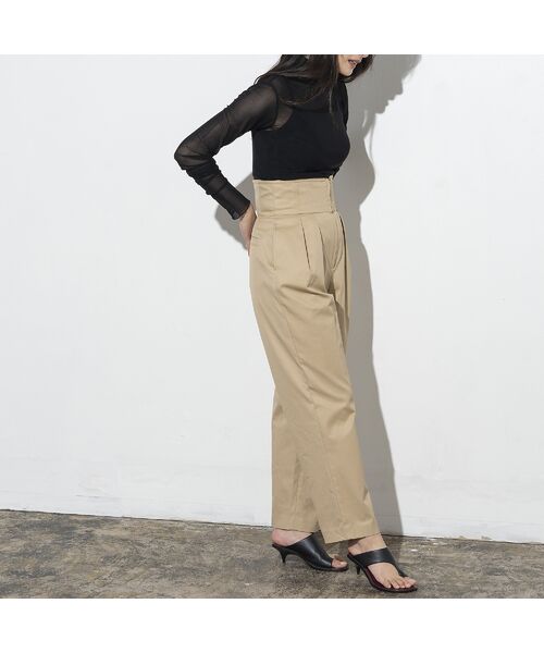 EUCLAID / エウクレイド その他パンツ | ハイウエスト撥水タックパンツ | 詳細10