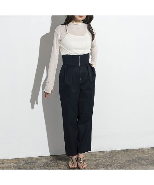 EUCLAID / エウクレイド その他パンツ | ハイウエスト撥水タックパンツ | 詳細11
