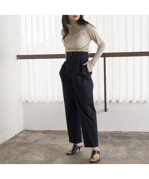 EUCLAID / エウクレイド その他パンツ | ハイウエスト撥水タックパンツ | 詳細12