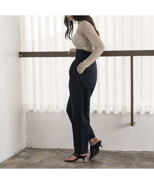 EUCLAID / エウクレイド その他パンツ | ハイウエスト撥水タックパンツ | 詳細14