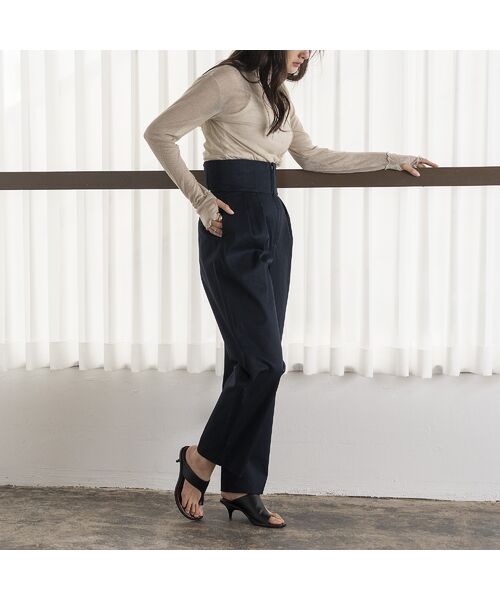 EUCLAID / エウクレイド その他パンツ | ハイウエスト撥水タックパンツ | 詳細15