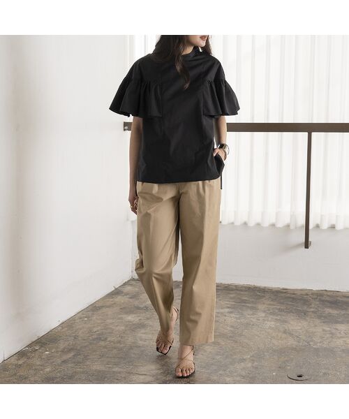 EUCLAID / エウクレイド その他パンツ | ハイウエスト撥水タックパンツ | 詳細2