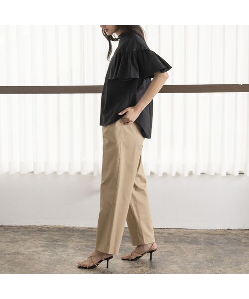 EUCLAID / エウクレイド その他パンツ | ハイウエスト撥水タックパンツ | 詳細3