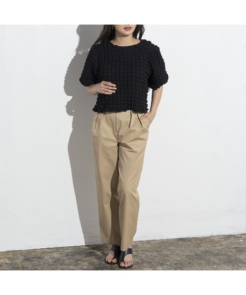 EUCLAID / エウクレイド その他パンツ | ハイウエスト撥水タックパンツ | 詳細5