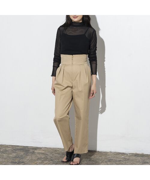 EUCLAID / エウクレイド その他パンツ | ハイウエスト撥水タックパンツ | 詳細9