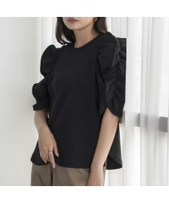 EUCLAID / エウクレイド カットソー | もちもちギャザースリーブカットソー