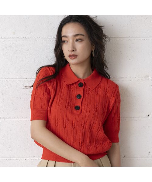 EUCLAID / エウクレイド ニット・セーター | ケーブルポロニット | 詳細1