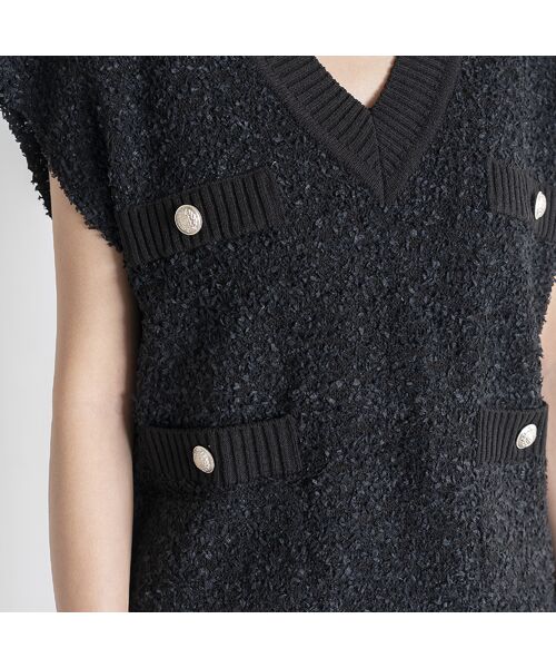 EUCLAID / エウクレイド ベスト | 【雑誌掲載】ペーパーモールニットベスト | 詳細1