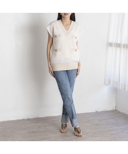 EUCLAID / エウクレイド ベスト | 【雑誌掲載】ペーパーモールニットベスト | 詳細2