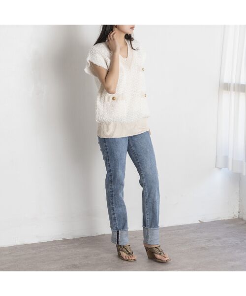 EUCLAID / エウクレイド ベスト | 【雑誌掲載】ペーパーモールニットベスト | 詳細3