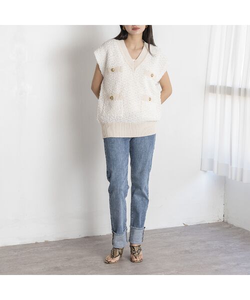 EUCLAID / エウクレイド ベスト | 【雑誌掲載】ペーパーモールニットベスト | 詳細4