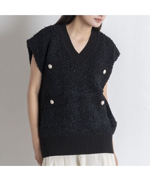 EUCLAID / エウクレイド ベスト | 【雑誌掲載】ペーパーモールニットベスト | 詳細5