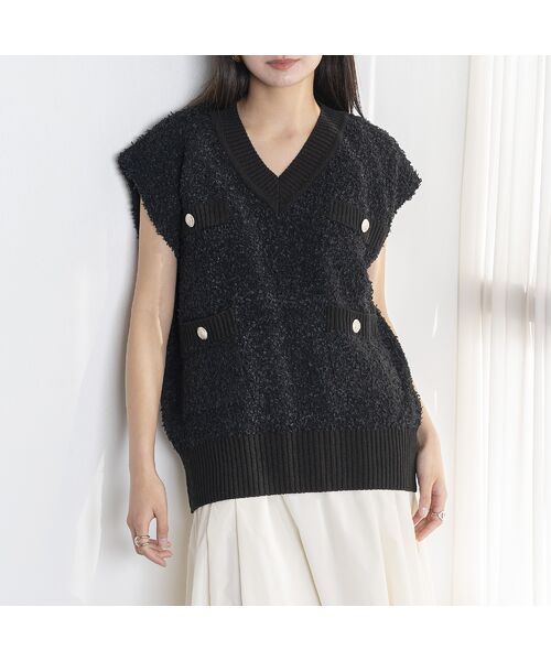 EUCLAID / エウクレイド ベスト | 【雑誌掲載】ペーパーモールニットベスト | 詳細6