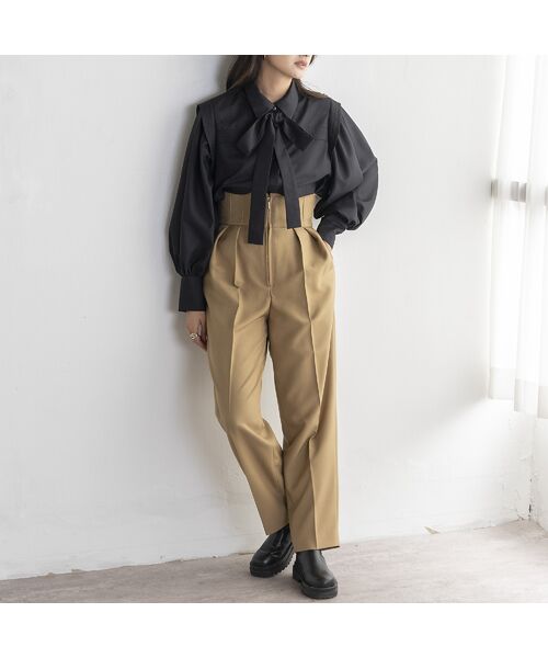 EUCLAID / エウクレイド その他パンツ | 【雑誌掲載】ハイウエストタックパンツ | 詳細2