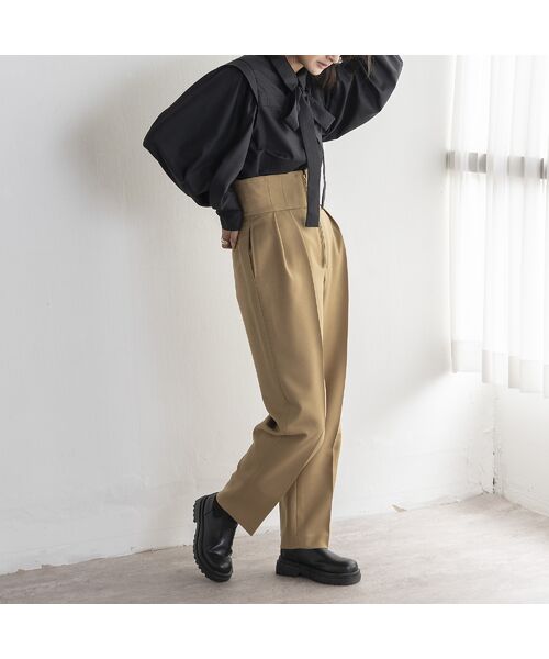 EUCLAID / エウクレイド その他パンツ | 【雑誌掲載】ハイウエストタックパンツ | 詳細3