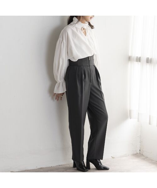 EUCLAID / エウクレイド その他パンツ | 【雑誌掲載】ハイウエストタックパンツ | 詳細7